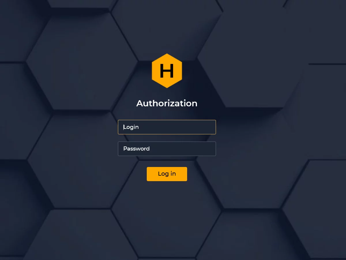 Hive admin panel login page