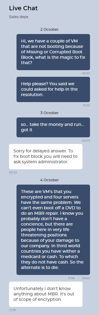 Malfunctioning of Hive decryptor