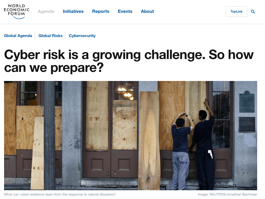 world economic forum post on cybersecurity