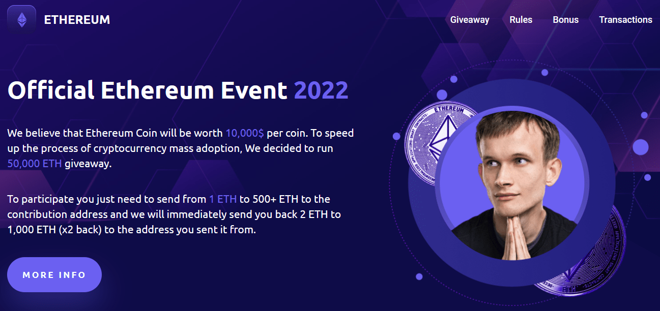 screenshot of a fake web site