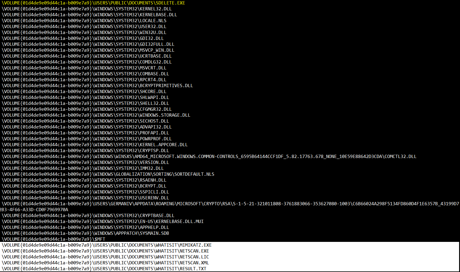 sdelete.exe Prefetch file