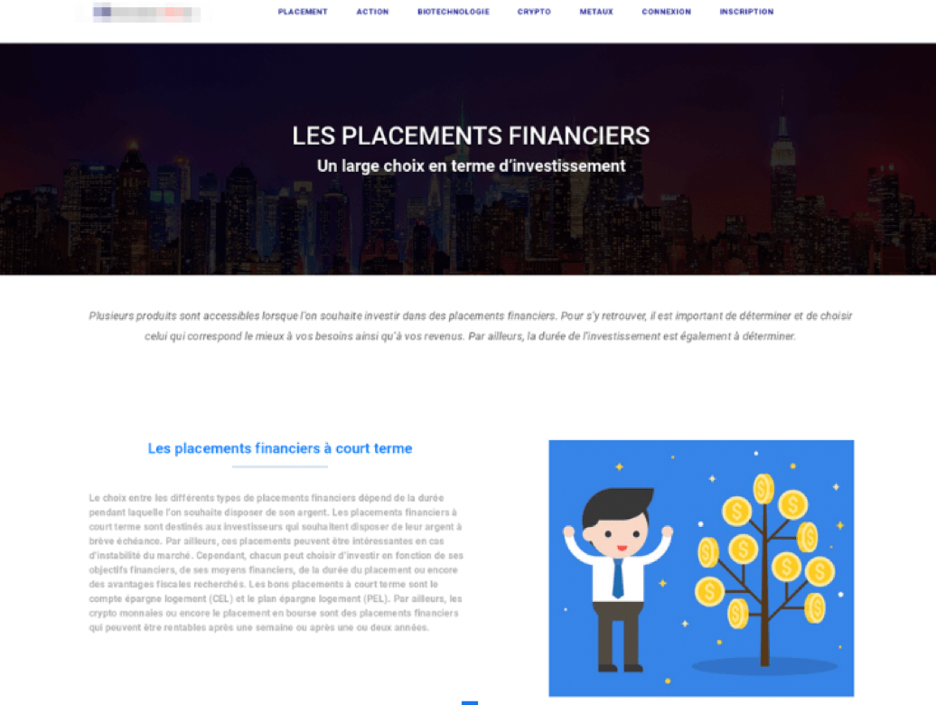 The cryptoslabs scam landing page