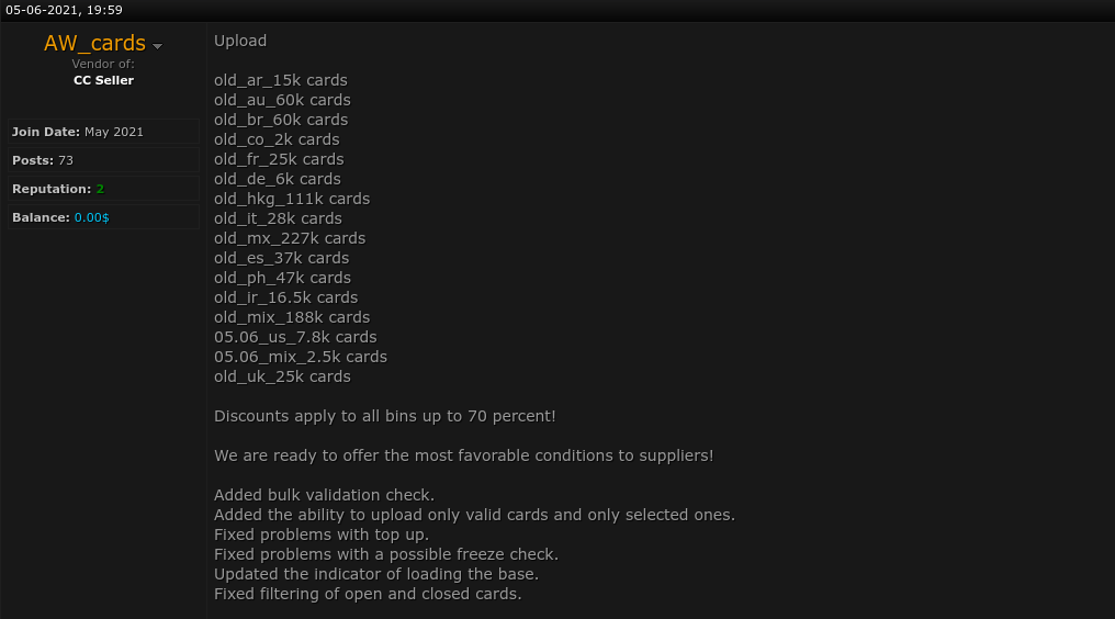 Screenshot from "crdclub" forum