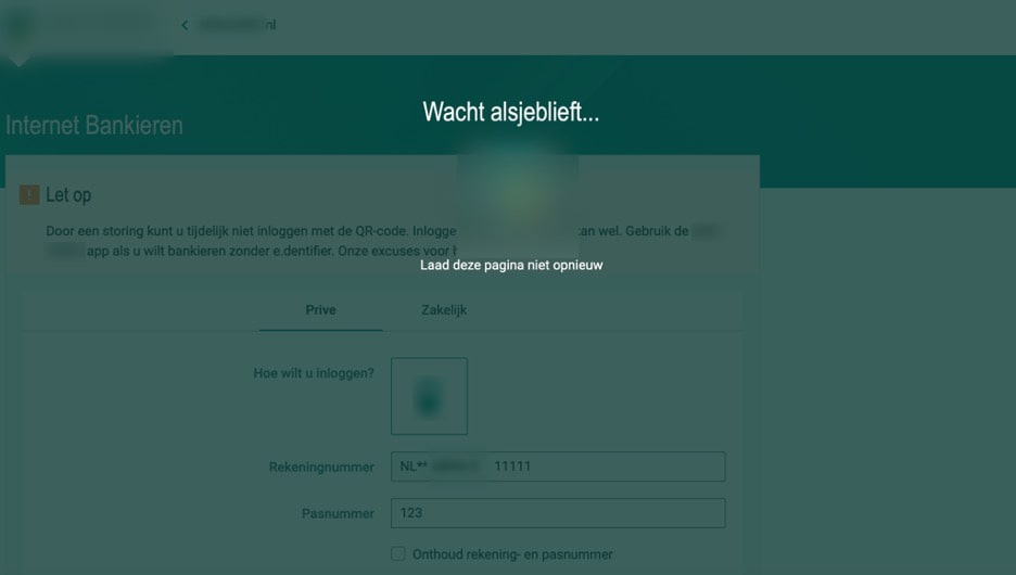 Splash screen showing "Please wait..." message