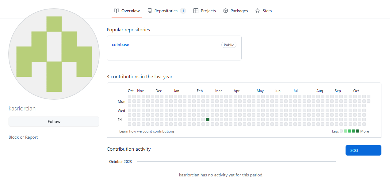 Screenshot of Github user kasrlorcian