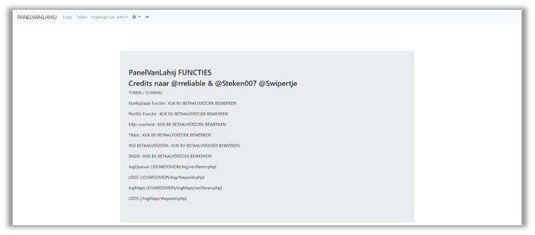 Welcome screen of U-Admin fork "PaneLVanLahsj"