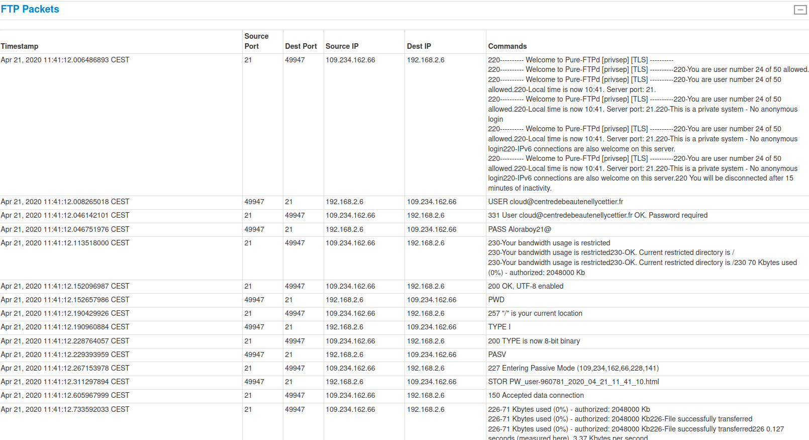 Setting up an FTP connection
