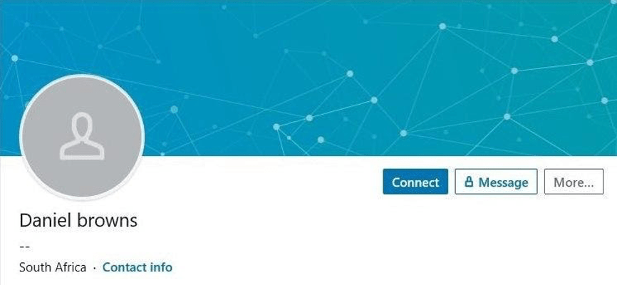 Fake LinkedIn account screenshot