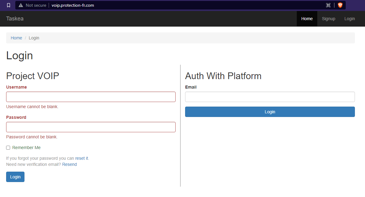 VoIP interface observed on CryptosLabs domains