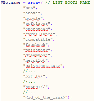 phishing kits array with a disassembled link