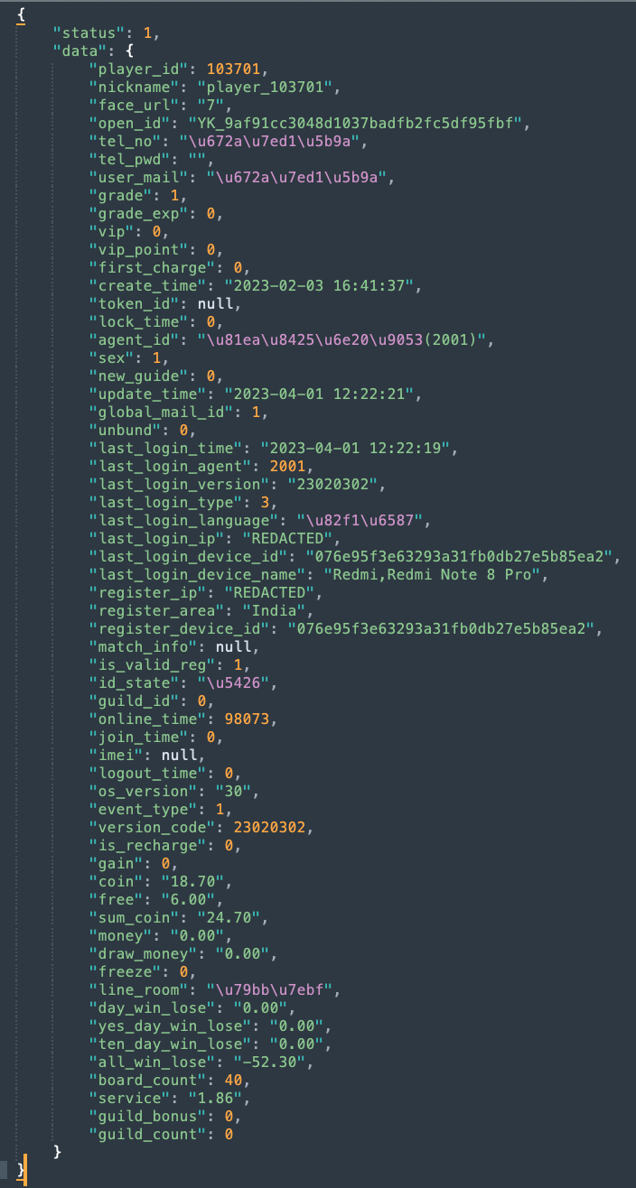 Data found within the ResumeLooters’ custom data parser