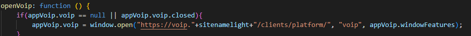 VoIP tool mentioned in JS scripts observed on the CryptosLabs domains