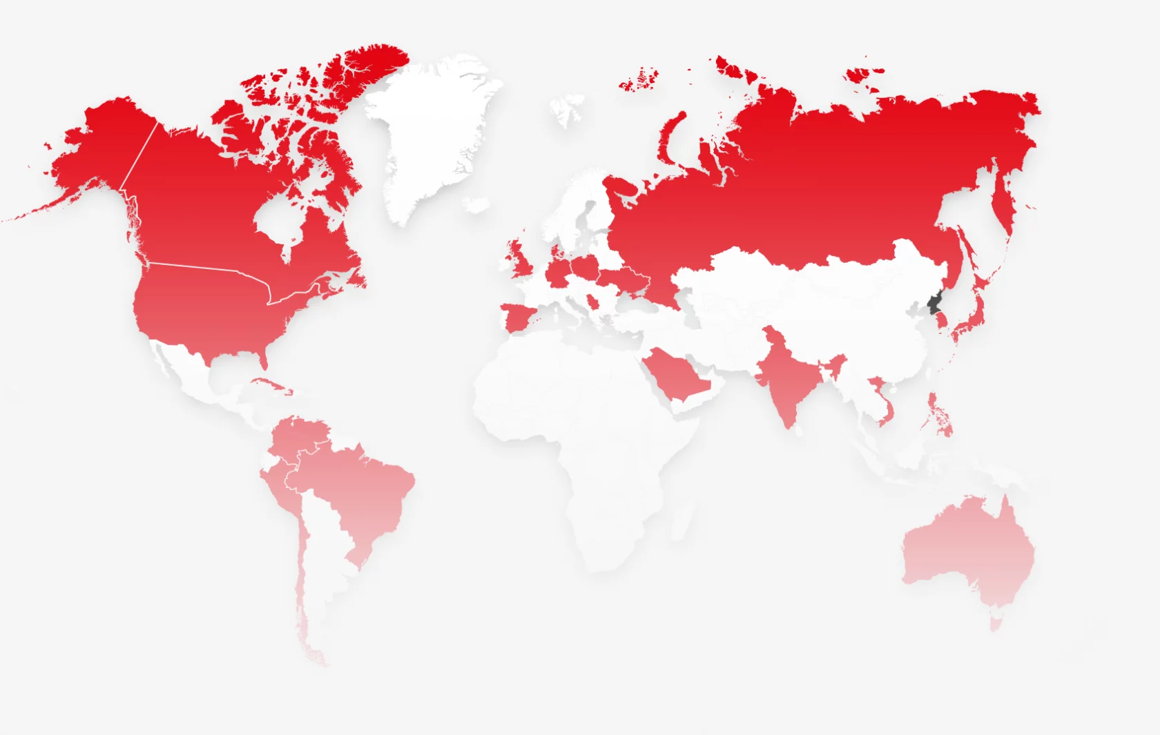 a map of the countries that were of interest to the Lazarus attack