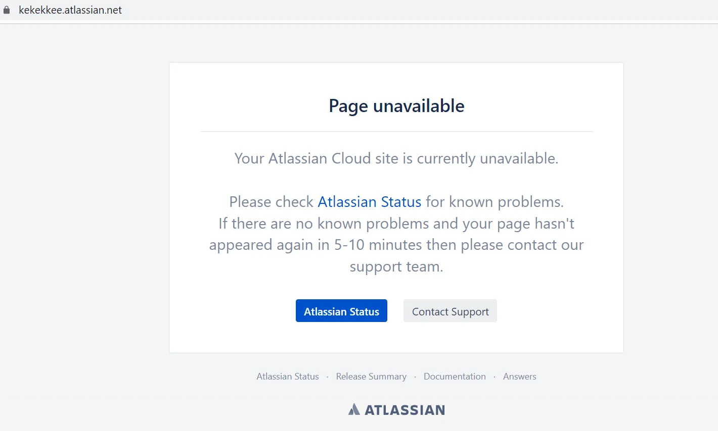a non-user organization's Atlassian account log in page