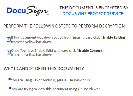 DocuSign decoy screenshot
