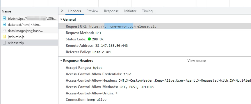 Text on the website urging users to open the archive