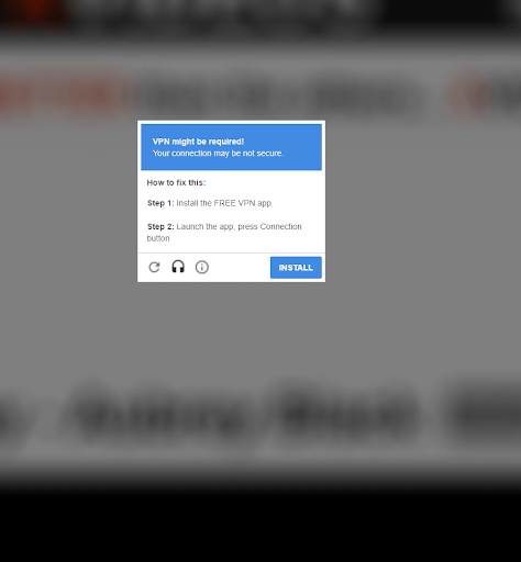 a scam request to download a fake vpn