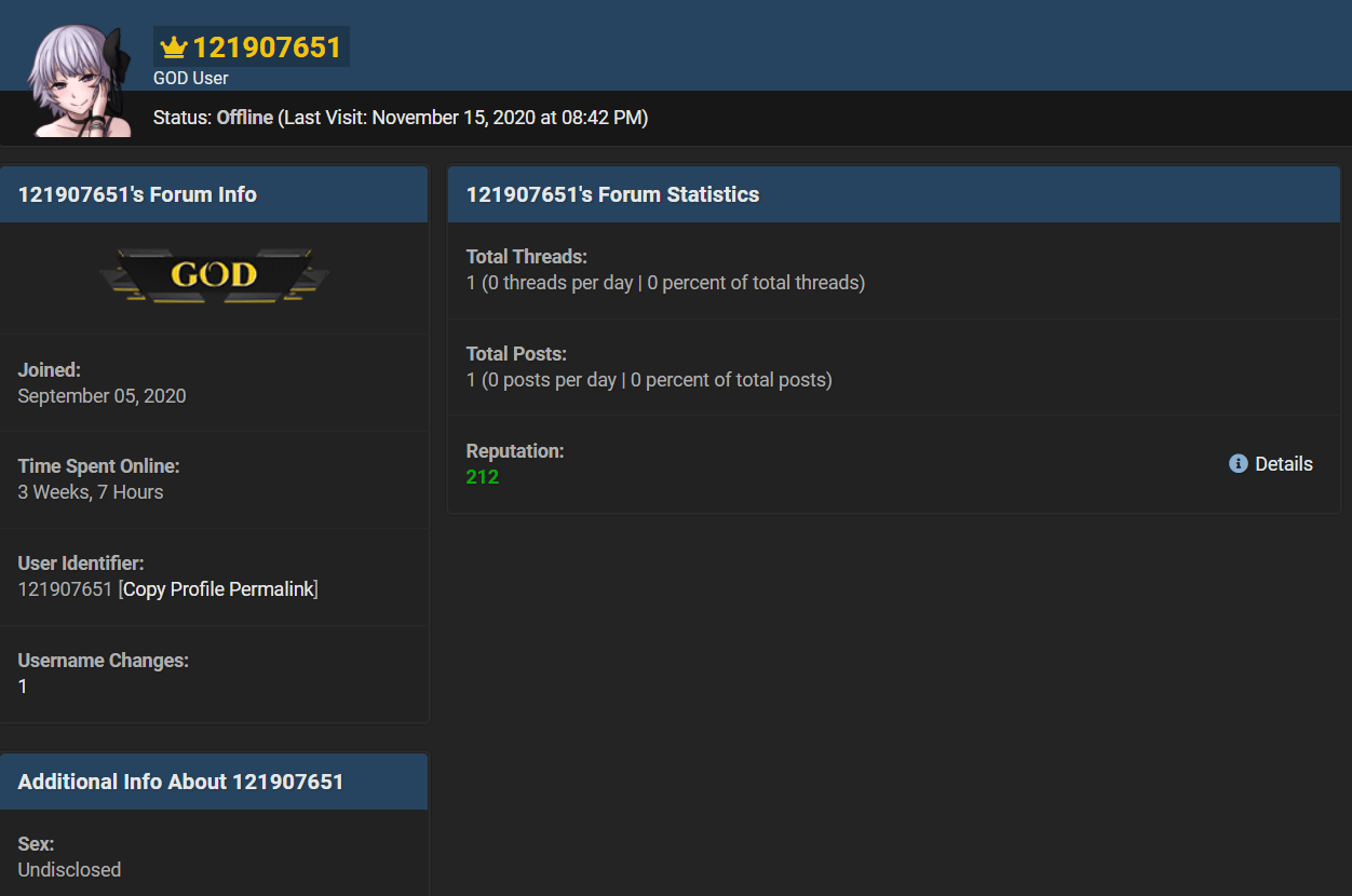 ExpertData's profile on RaidForums 