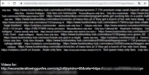Link redirecting user to the targeted link, placed on an adult site