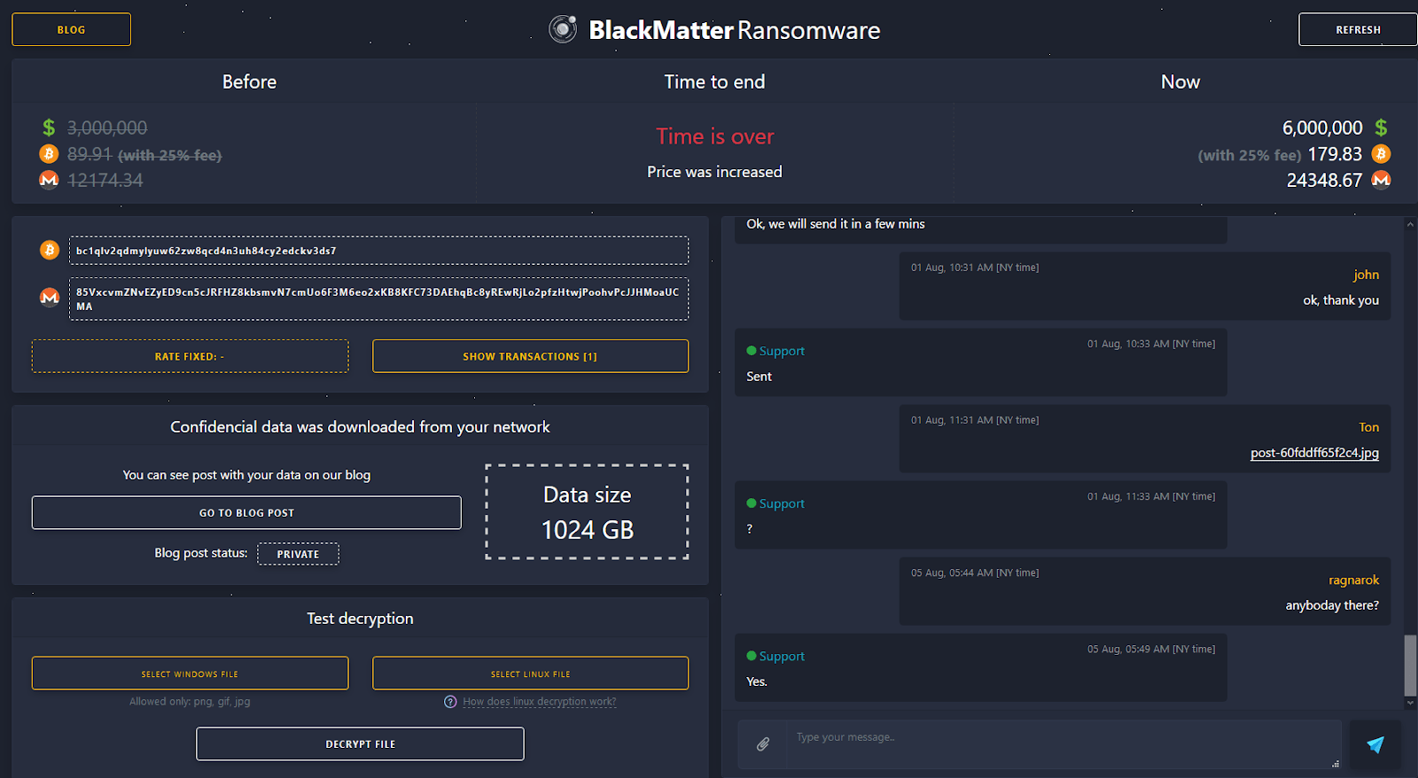 sample of BlackMatter for Windows