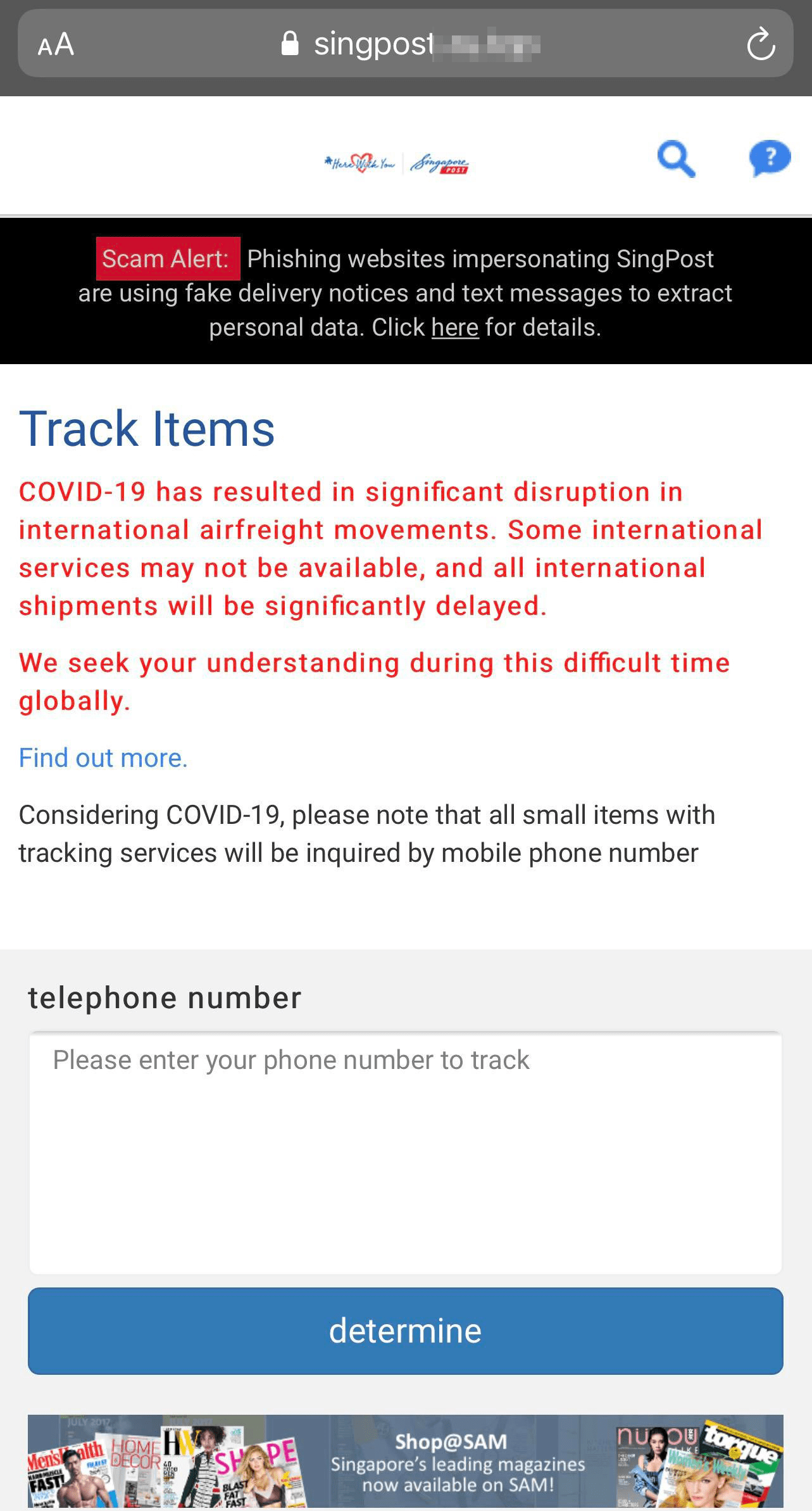 phishing page screenshot