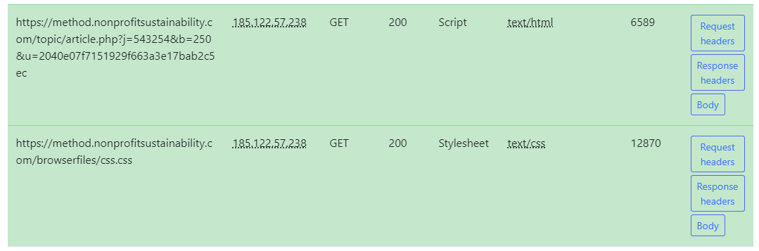 Loading a landing page with fake Google Chrome browser updates
