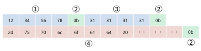 Format of the data received when executing commands