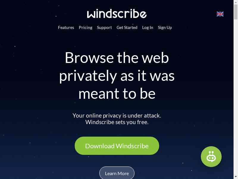 A screenshot of a fake Windscribe download page