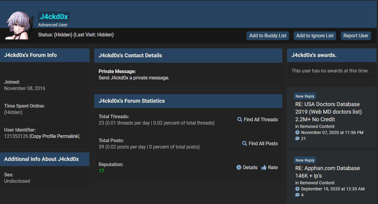 J4ckd0x account on RaidForum