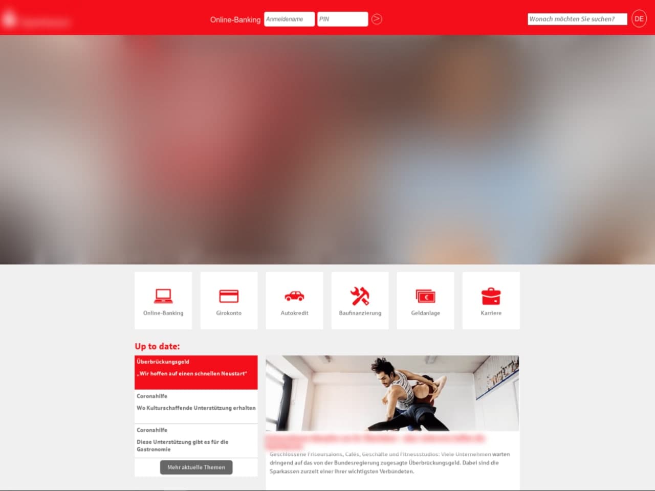 Example of a phishing page