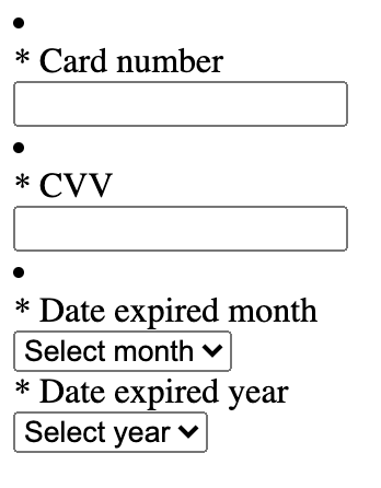 Fake payment form used in the JS sniffer