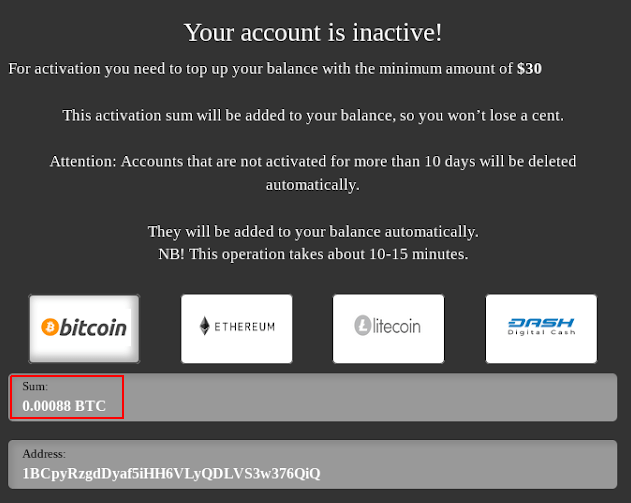 The fake shop festore-dumps[.]ru screenshot