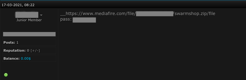 Screenshot from the "crdclub" forum