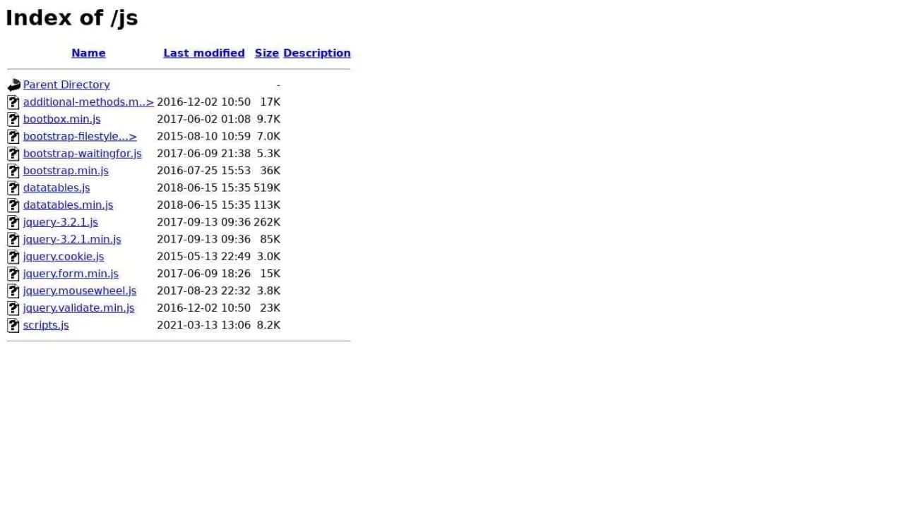 Listing of scripts from BRCheker admin panel