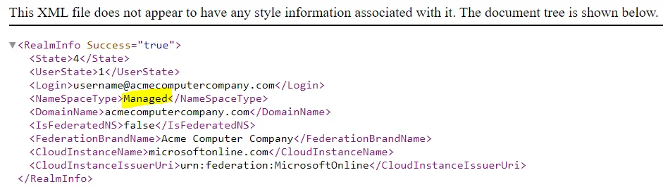 The “Managed” tag in Microsoft 365