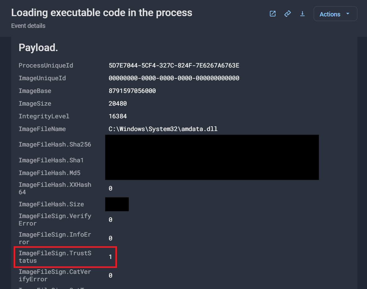 executable code in managed xdr platform