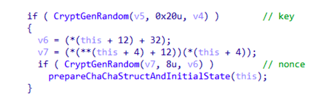 ChaCha8 key and nonce generation in Maze