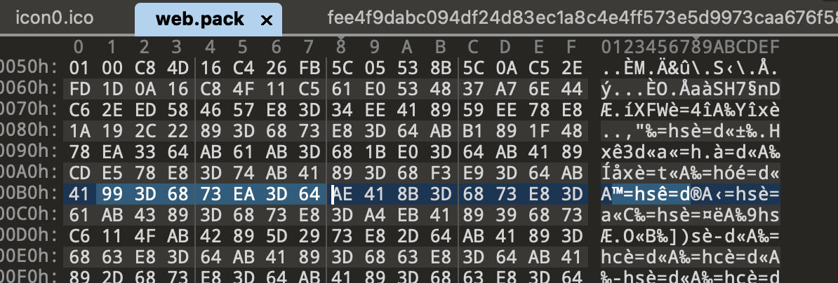 encrypted web pack file