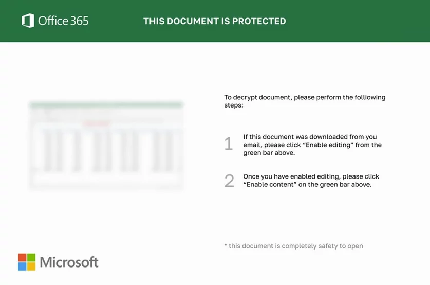 A screenshot of a decoy document from the "Campo Loader"