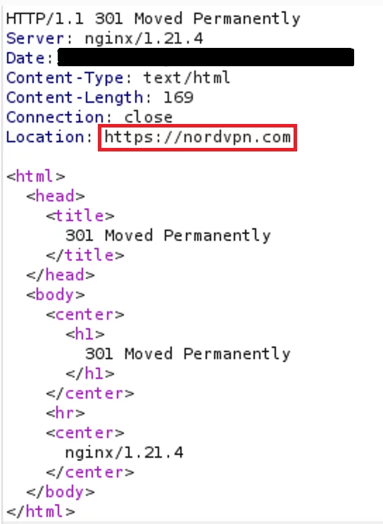 Request to the root of the api.vpn-secure[.]co