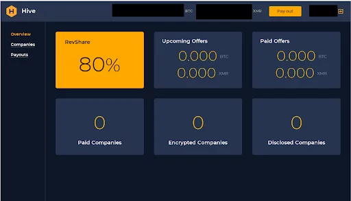 The home page of the Hive affiliate program
