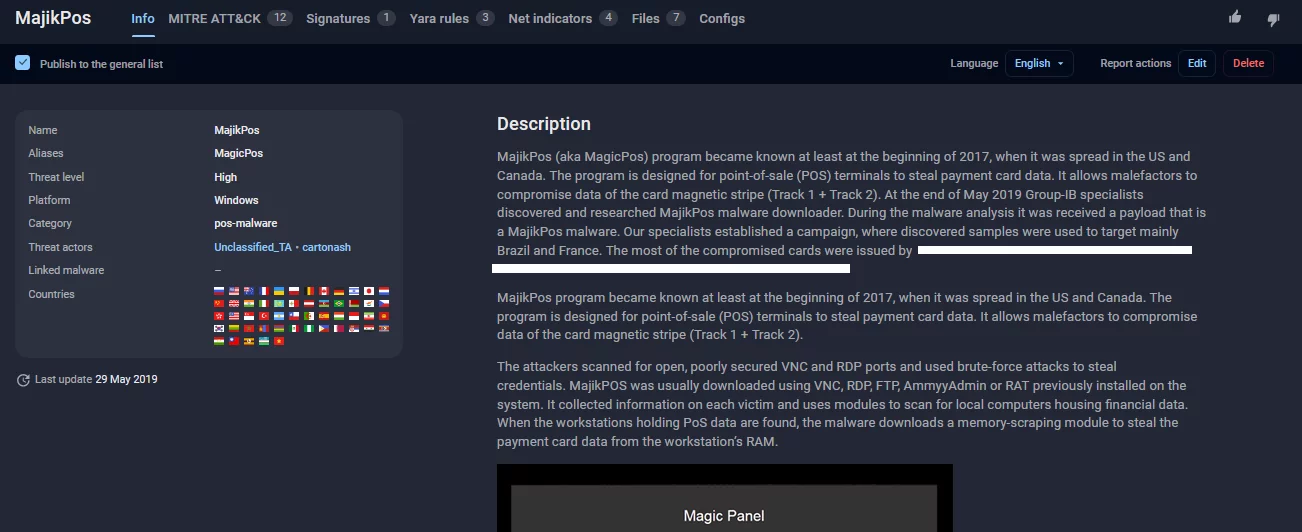 Screenshot of MajikPOS profile