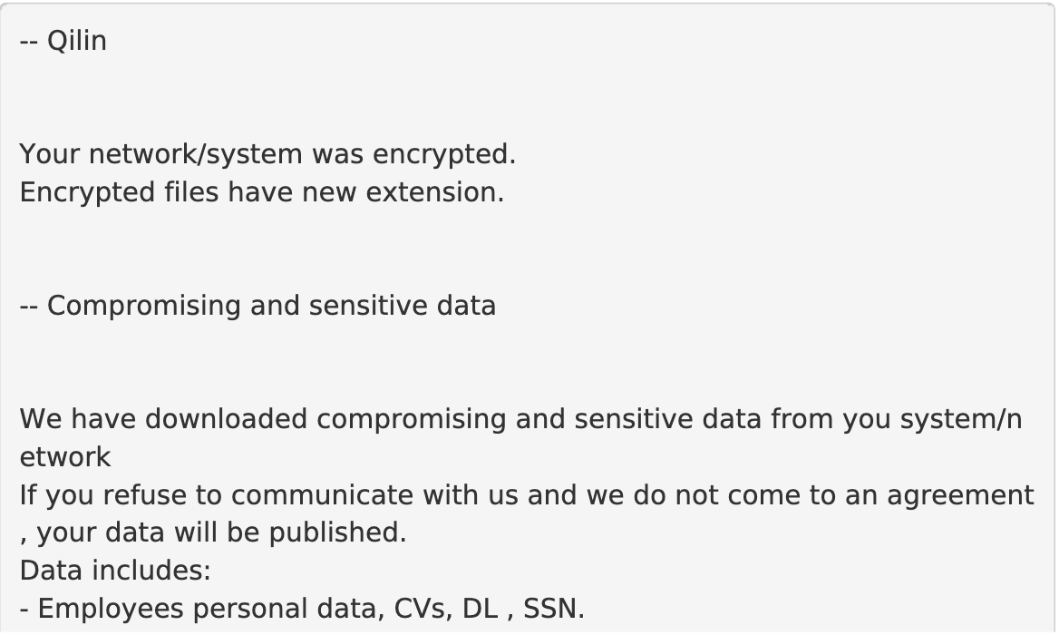 Gain New-found Insights Into Qilin Ransomware, Their Data Leak Site ...
