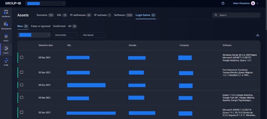 attack surface management interface