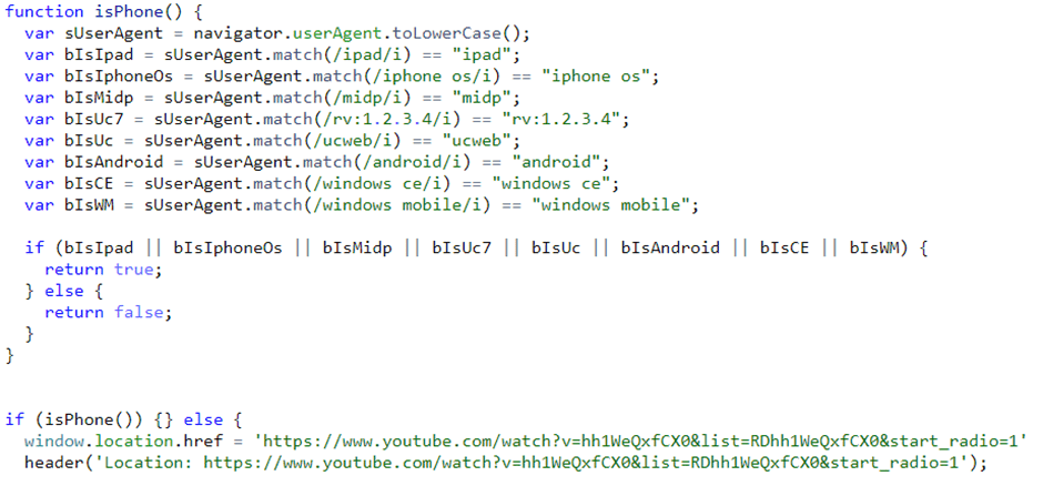 source code of the investigated PostalFurious’ website